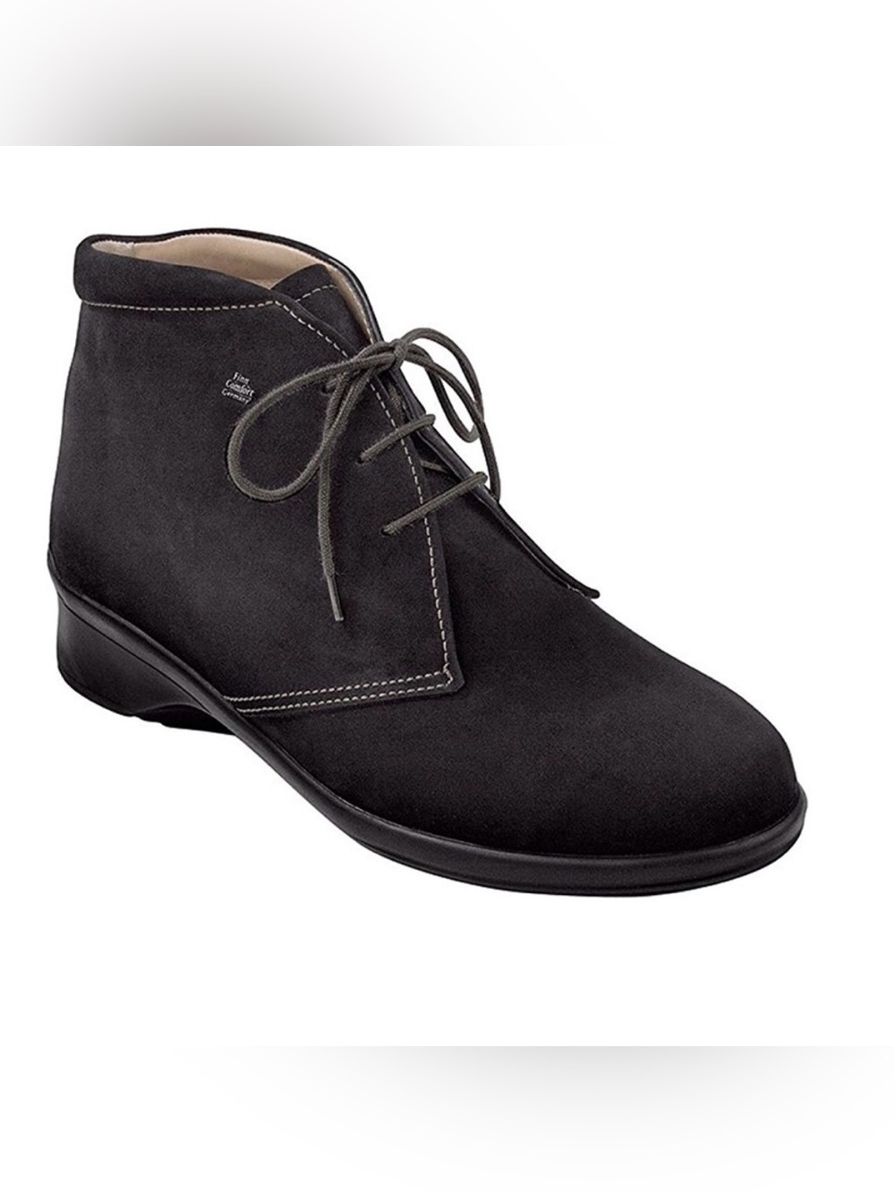 Finn Comfort Mostar Nubuck Black Wedge Bootie 6